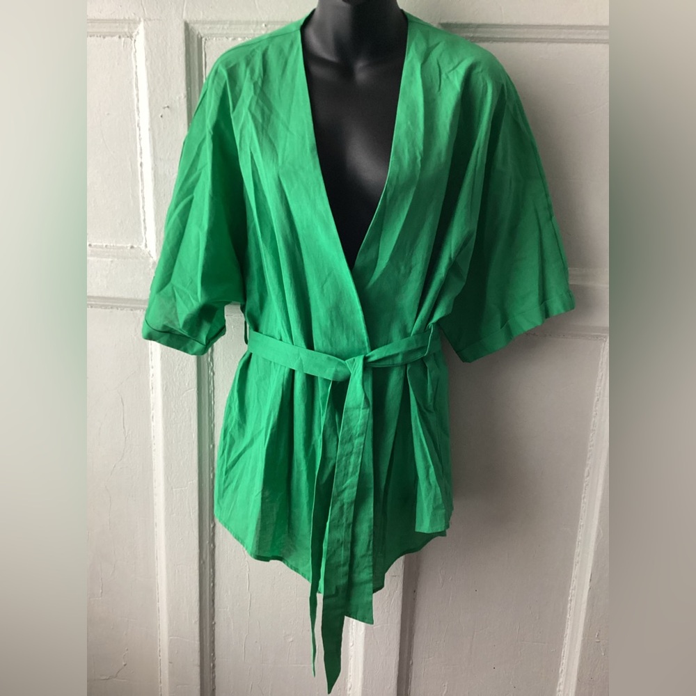 Commense Emerald Green Wrap Top